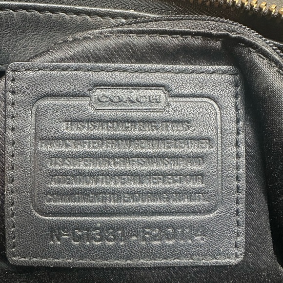 Coach Ashley Leather Hippie Black Reptile Trim Hobo Purse Handbag - Picture 15 of 15